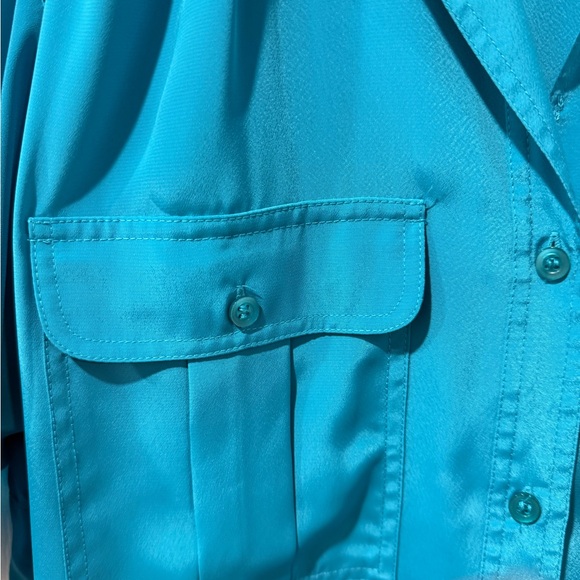 Vintage La Blouse Teal Button-Down Blouse - Picture 2 of 5